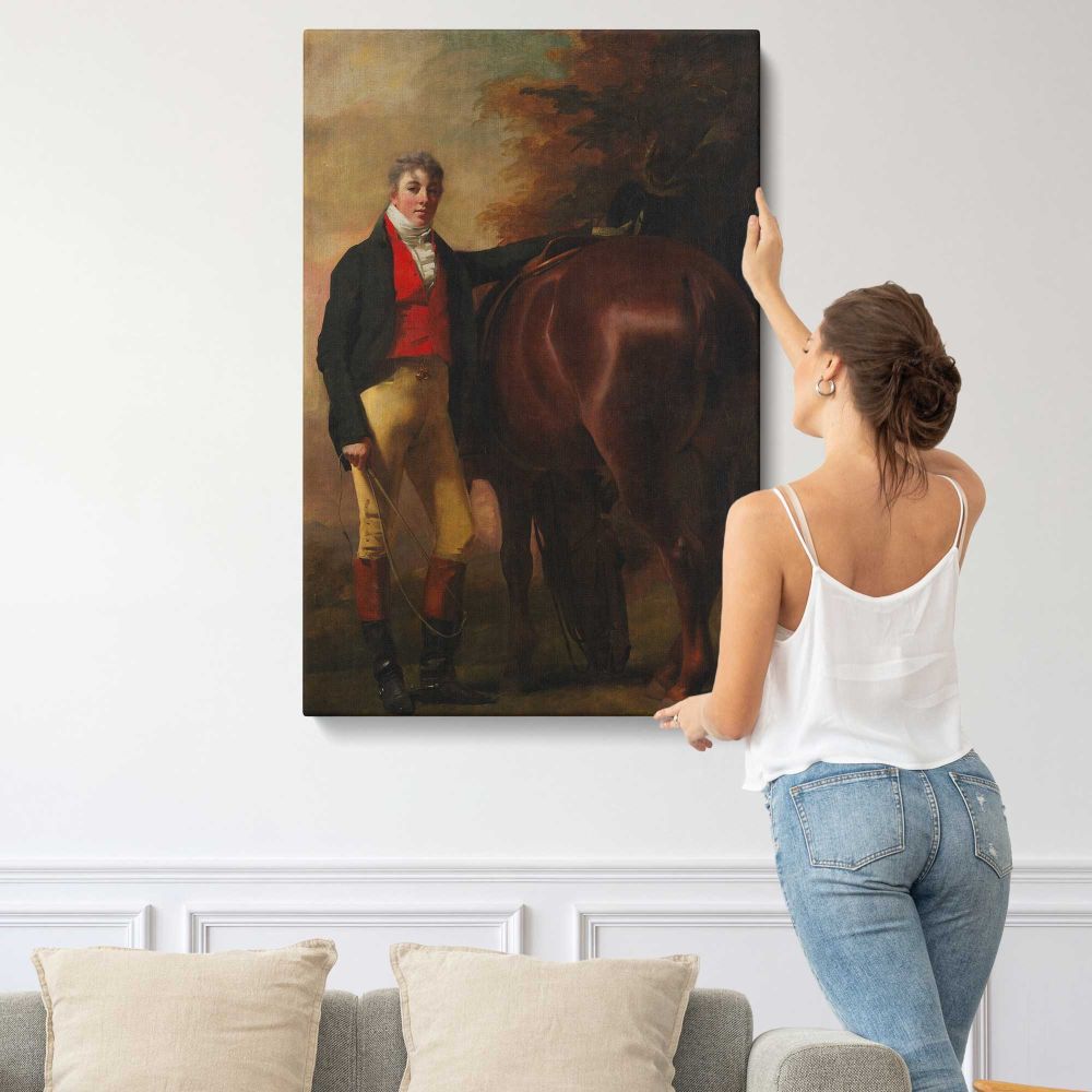 George Harley Drummond with a Horse canvas print, displayed on a wall