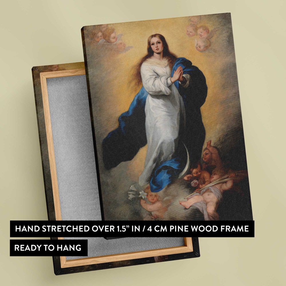 The Immaculate Conception of Escorial canvas print, front and back view