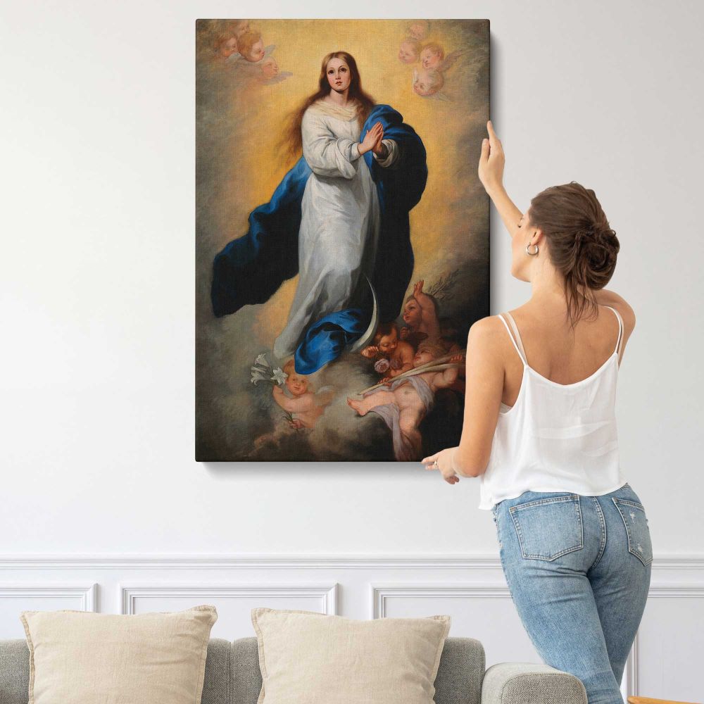 The Immaculate Conception of Escorial canvas print, displayed on a wall