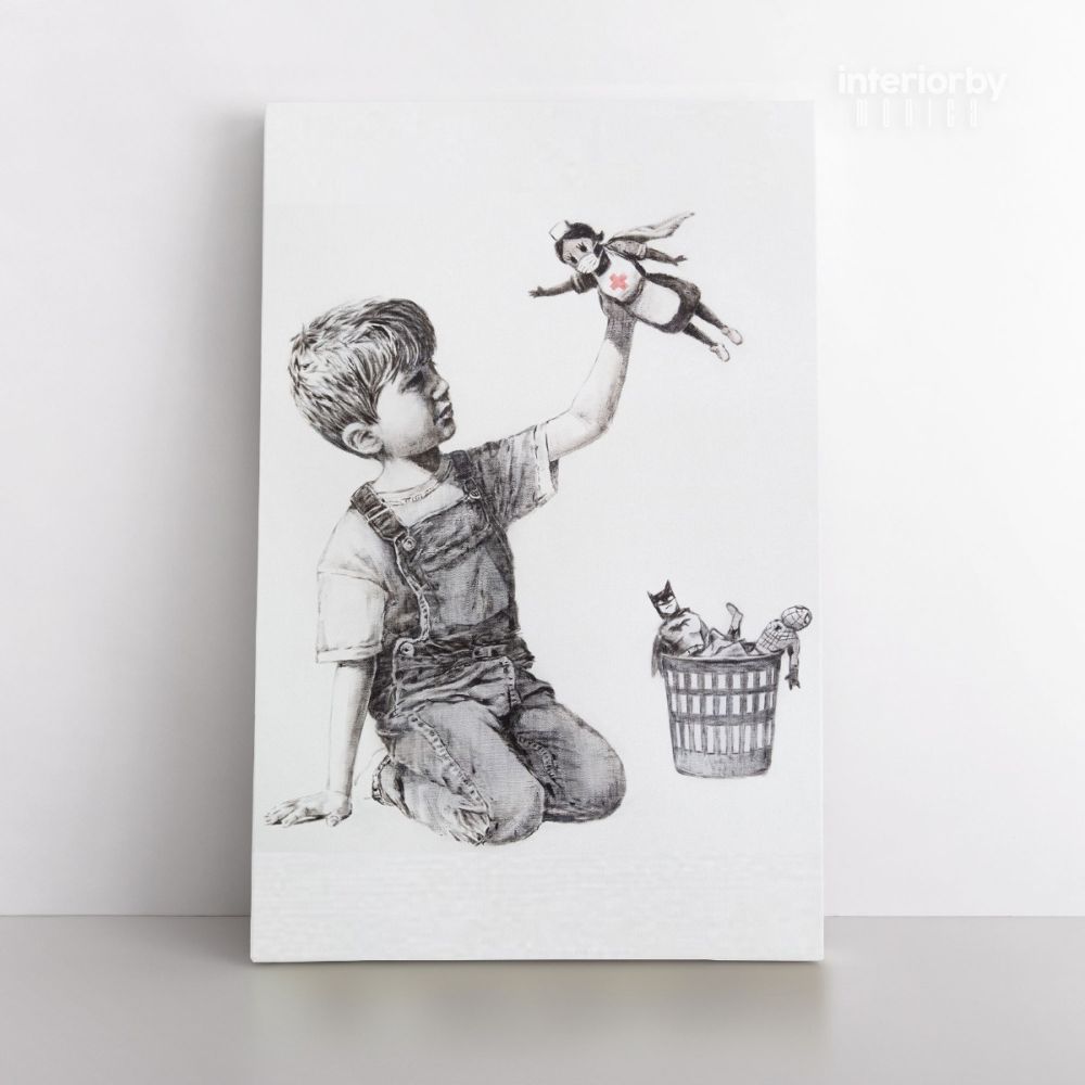 Banksy Donates New Artwork Celebrating Health Care Workers to British Hospital Canvas Wall Art - Image 2
