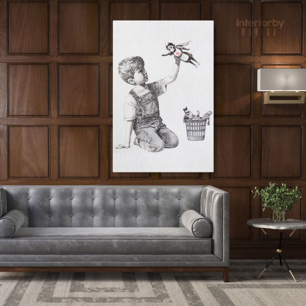 Banksy Donates New Artwork Celebrating Health Care Workers to British Hospital Canvas Wall Art - Image 4
