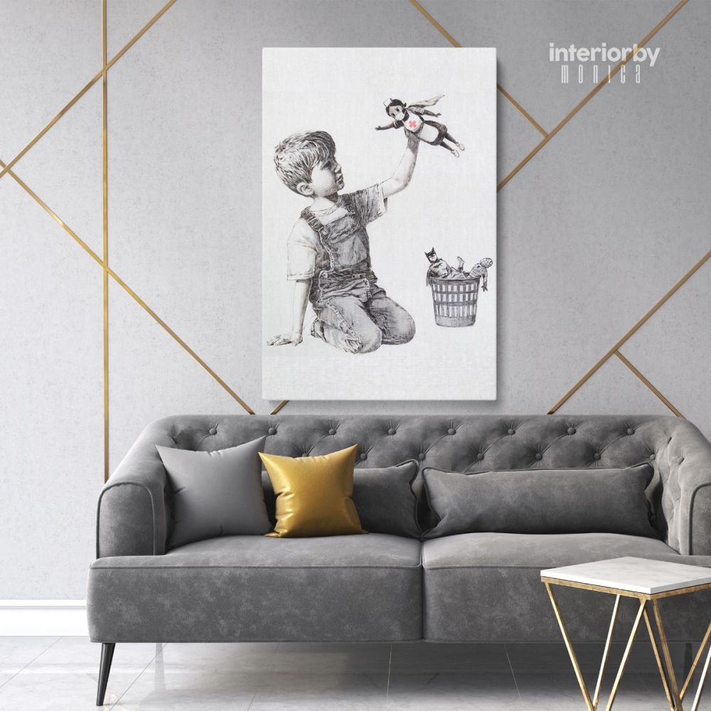 Banksy Donates New Artwork Celebrating Health Care Workers to British Hospital Canvas Wall Art - Image 5