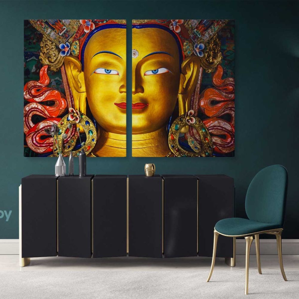Eye of Lord Maitreya Buddha Modern Canvas Wall Art - Image 2