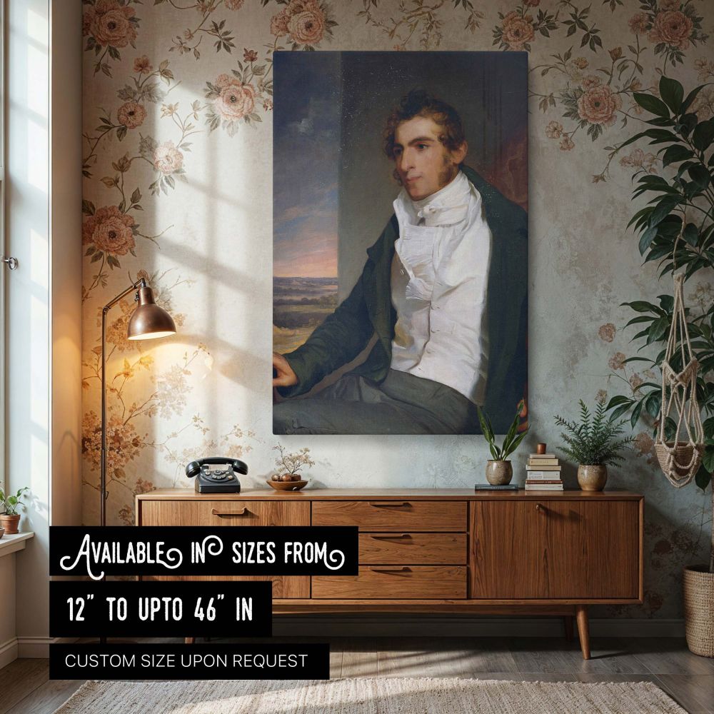 Daniel La Motte by Thomas Sully - Refined Portrait in Classic Interior Setting canvas wall art