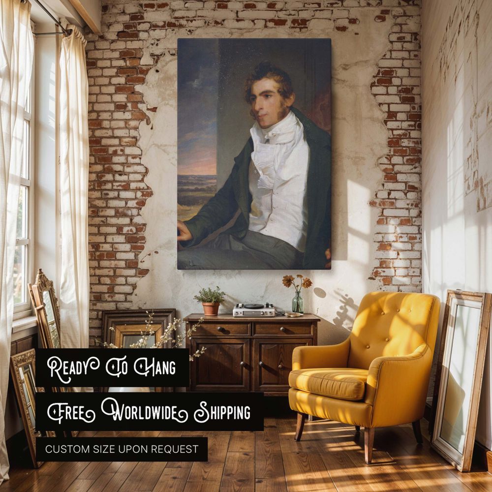Daniel La Motte by Thomas Sully - Refined Portrait in Classic Interior Setting canvas wall art - Image 3