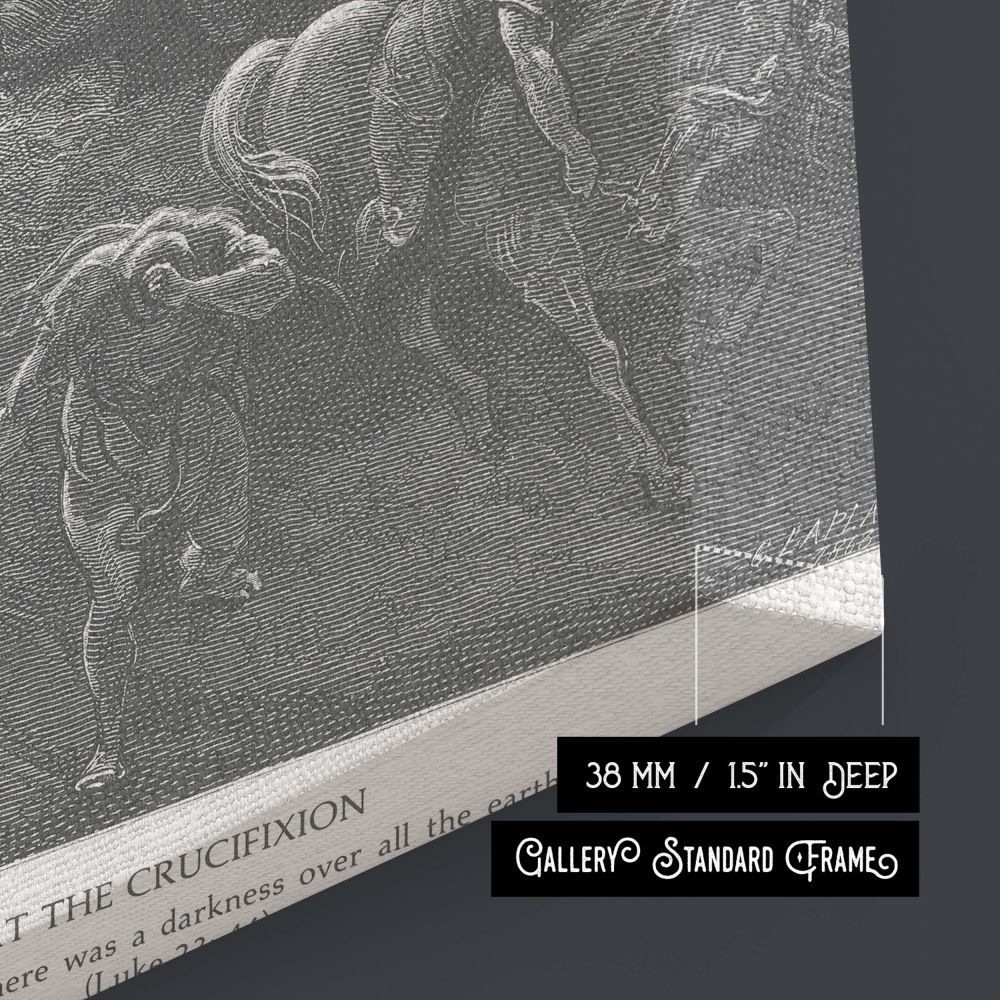 Darkness at the Crucifixion - Stormy Cross Scene by Gustave Dore canvas wall art - Image 8
