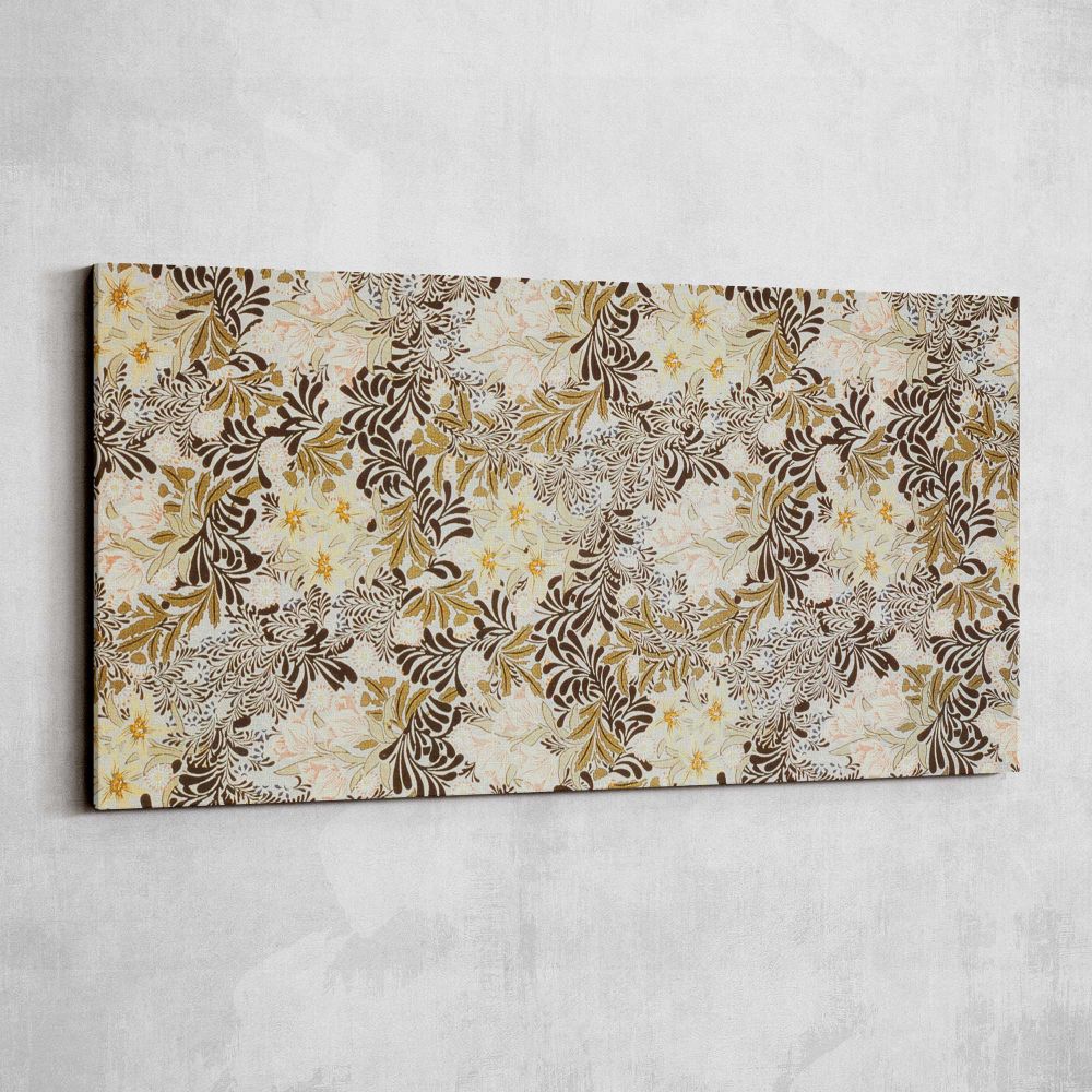 Decorative Botanical Wallpaper Pattern by William Morris — single-panel canvas shown on a pale studio wall