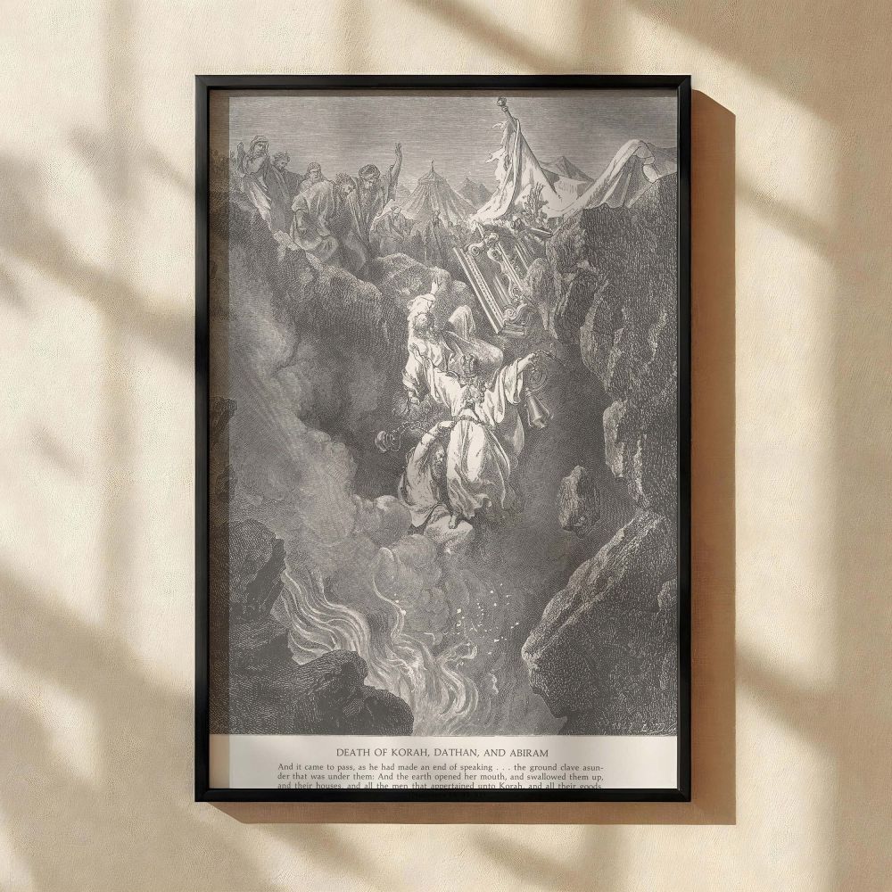 Earth Swallows Korah and Rebels - Gustave Dore Divine Judgment Scene canvas wall art - Image 2