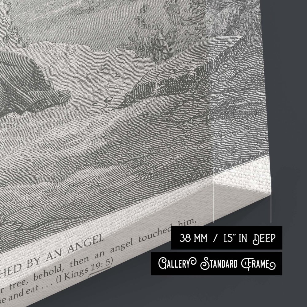 Elijah Fed by Angel - Gustave Dore Wilderness Comfort Scene canvas wall art - Image 8