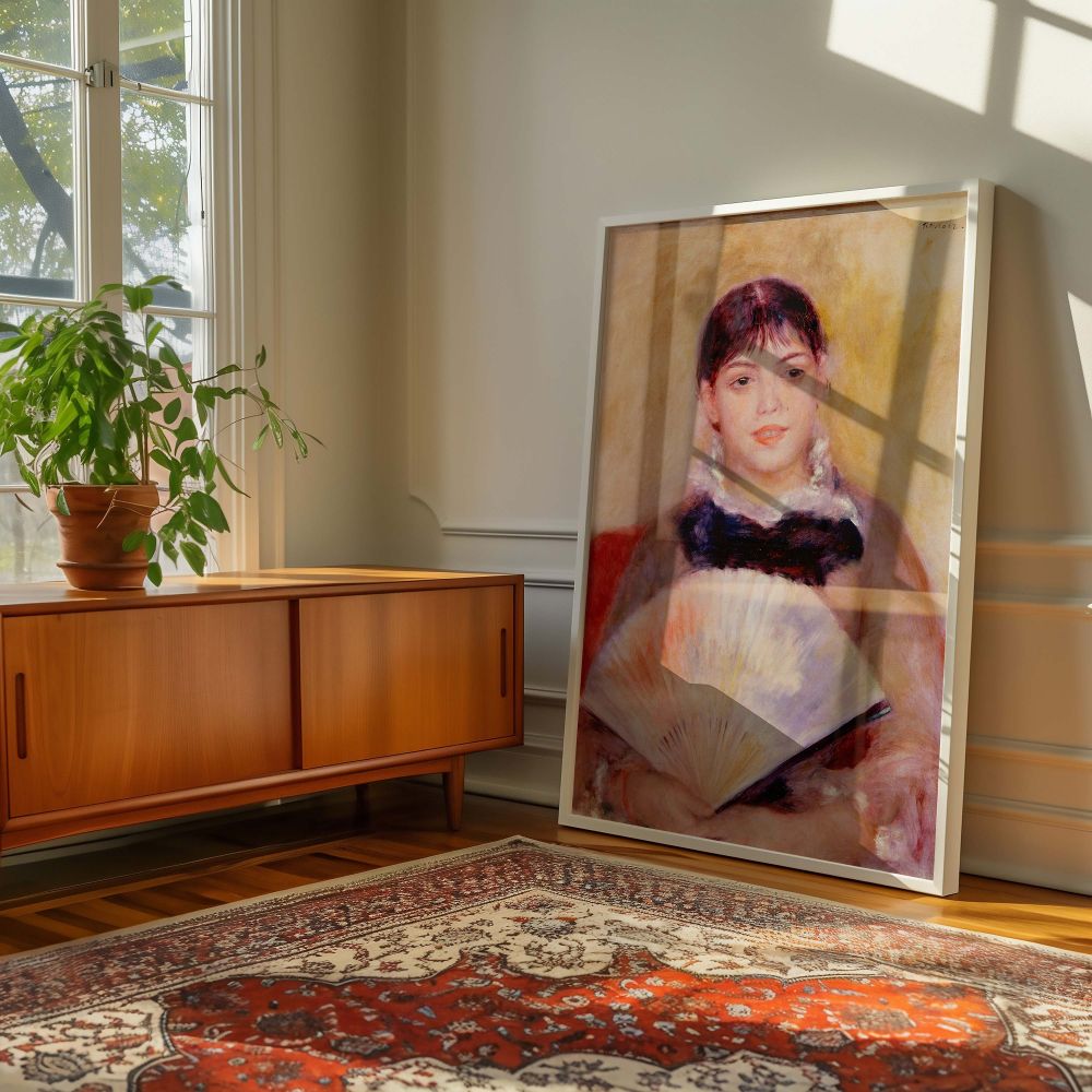 Girl with a Fan - Pierre-Auguste Renoir Soft Colors with Delicate Face canvas wall art - Image 6