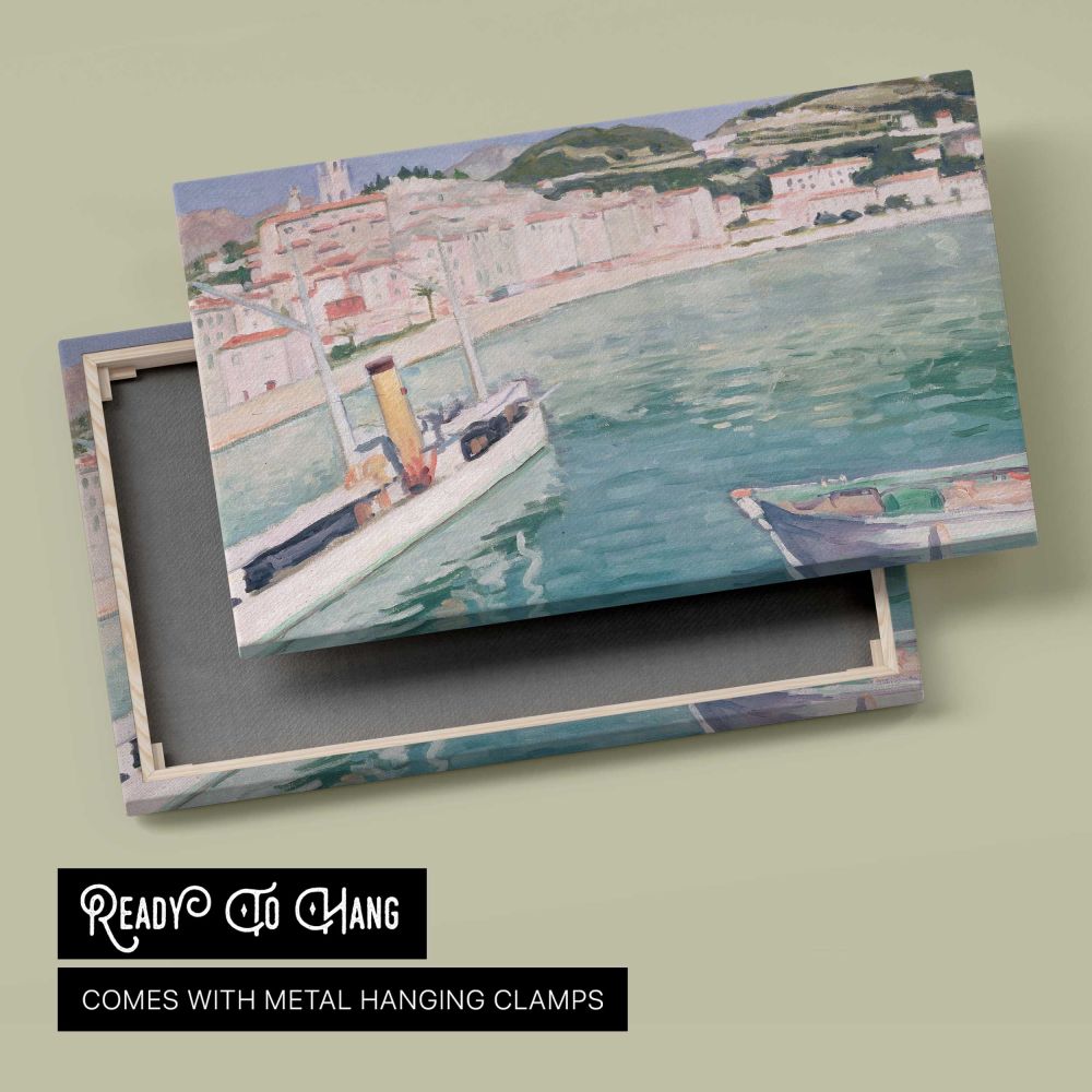 Harbour at Menton by Albert Marquet - canvas rear frame and hanging hardware