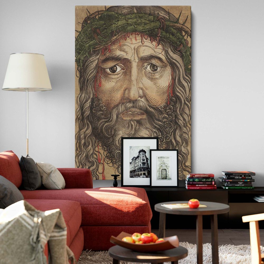 Head of Jesus Christ - Sacred Portrait with Crown of Thorns By Albrecht DUrer canvas wall art