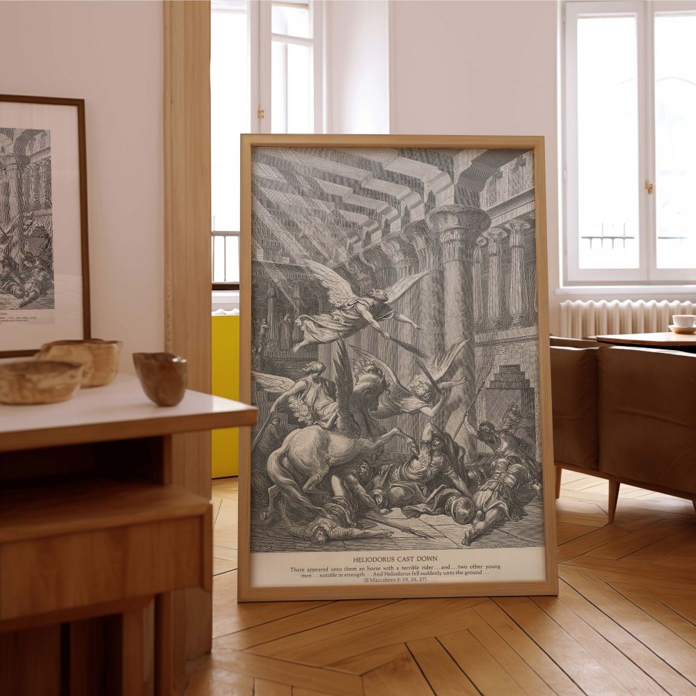 Heliodorus Struck in Temple - Gustave Dore Angelic Judgment Scene canvas wall art - Image 7