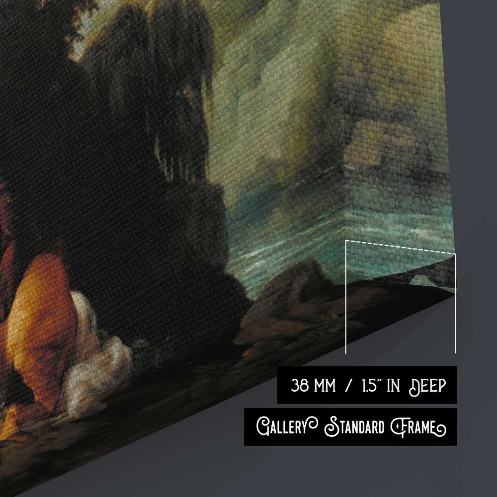 Horse Devoured by George Stubbs - canvas surface and wrapped edge detail