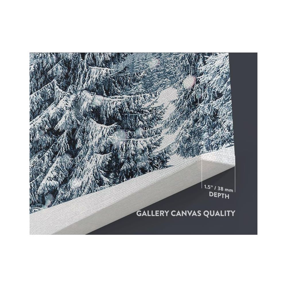 Panoramic Vintage Winter Christmas Village Snow Scene Holiday Framed Canvas - Image 6
