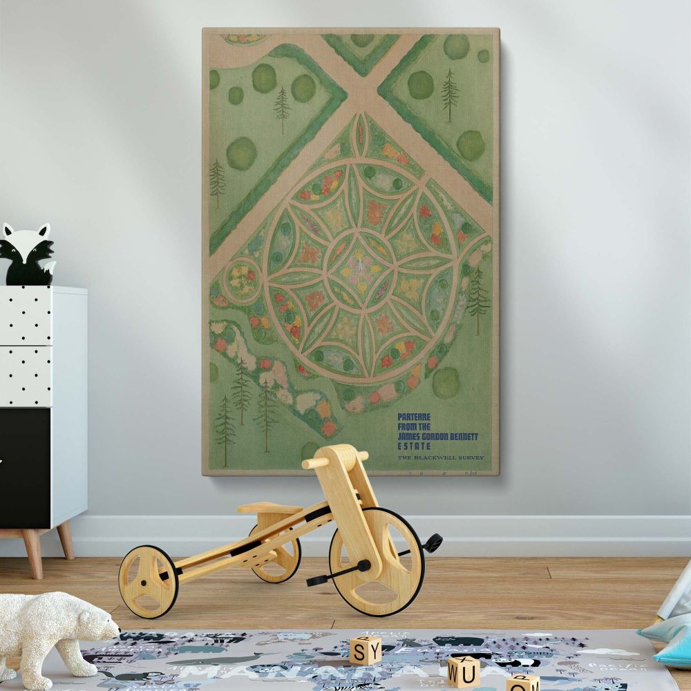 J. G. Bennett Estate Map - Parterre Garden Plan 1936 By Virginia Richards & W. Merklin canvas wall art - Image 2