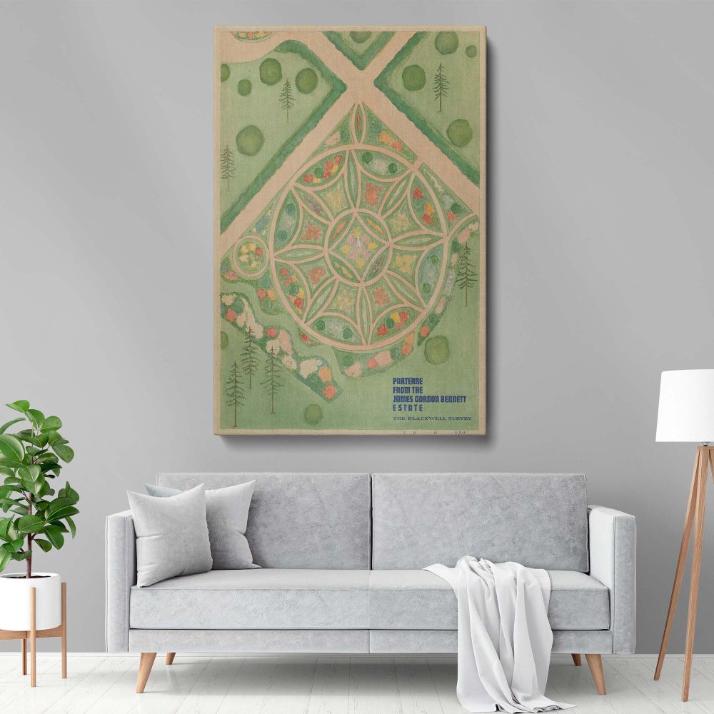 J. G. Bennett Estate Map - Parterre Garden Plan 1936 By Virginia Richards & W. Merklin canvas wall art - Image 5