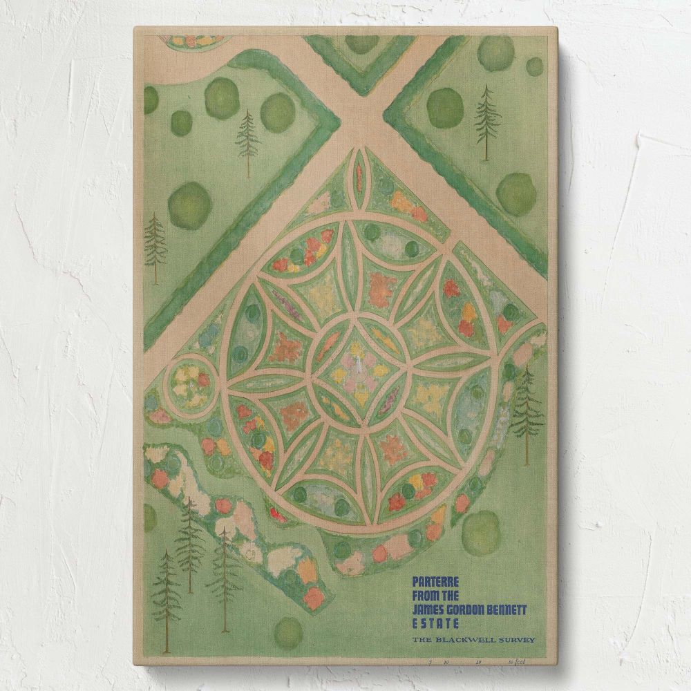 J. G. Bennett Estate Map - Parterre Garden Plan 1936 By Virginia Richards & W. Merklin canvas wall art - Image 7