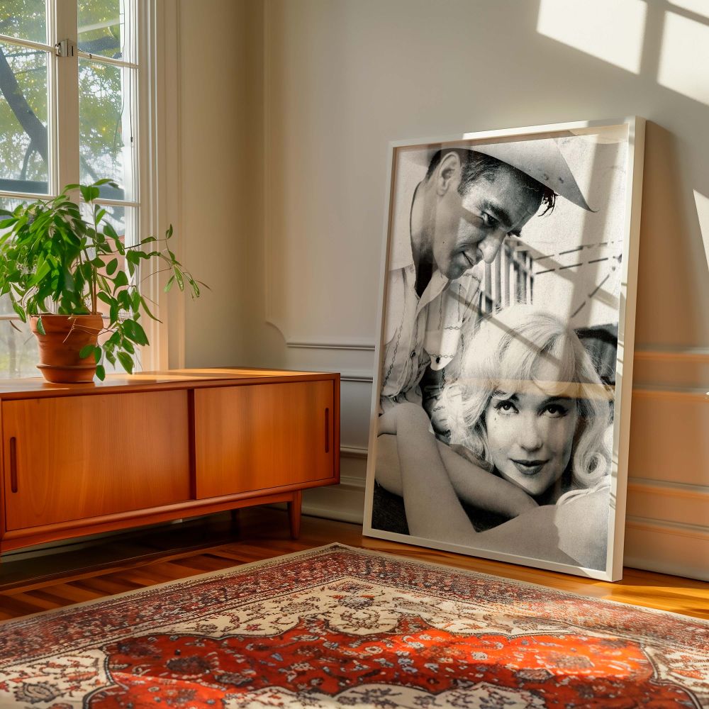 Marilyn Monroe and Cowboy - Vintage Love Portrait in Western Style canvas wall art - Image 7