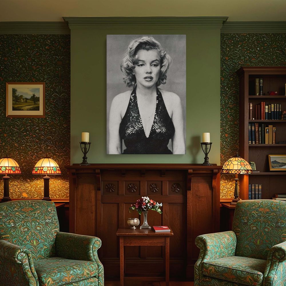 Marilyn Monroe Classic Portrait - Glamorous Black and White Canvas Wall Print - Image 5