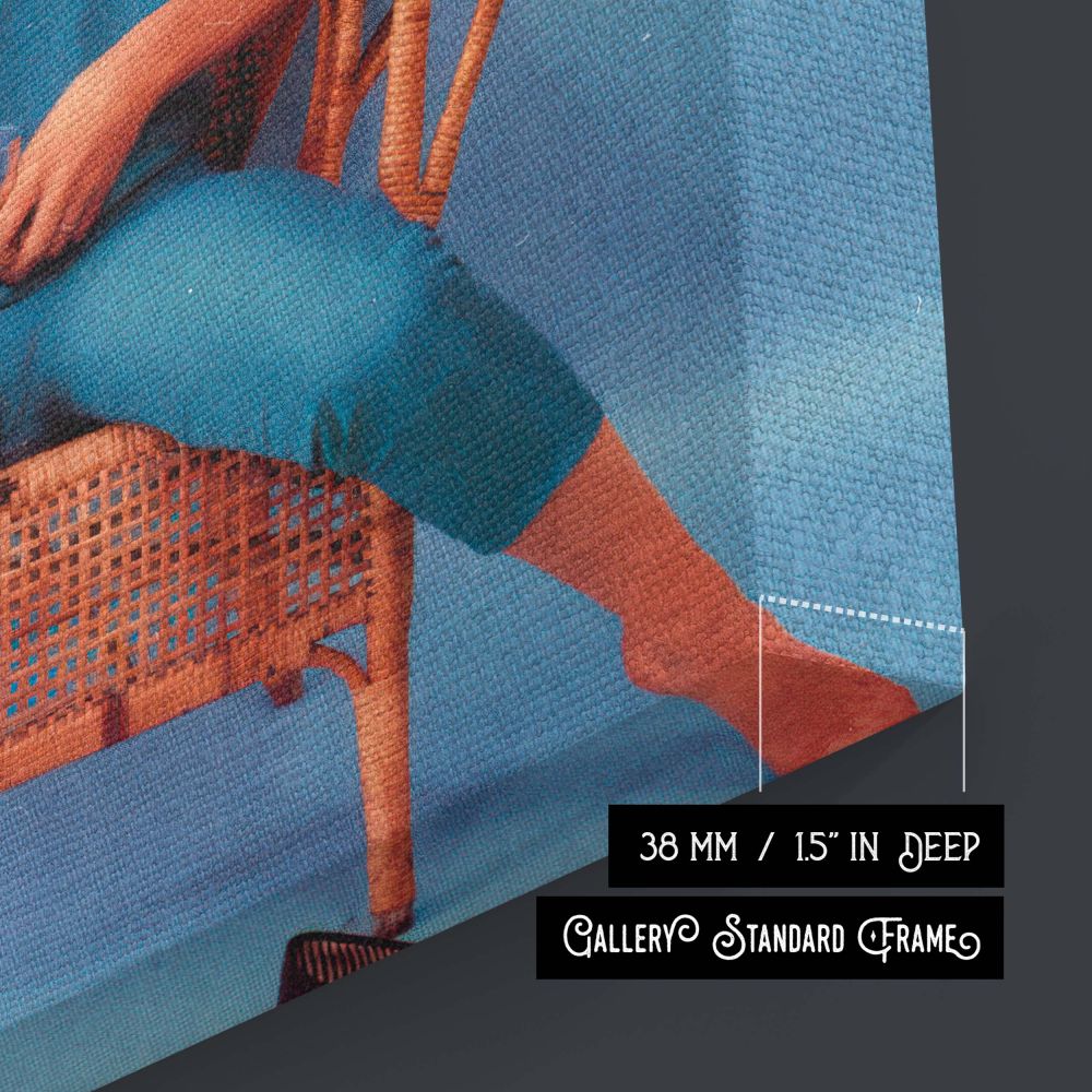 Marilyn Monroe in Blue Jumpsuit - Playful Vintage Look canvas wall art - Image 9