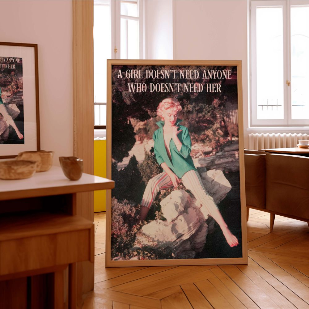 Marilyn Monroe in Pants and Blouse - Vintage Quote Scene Poster - Image 8