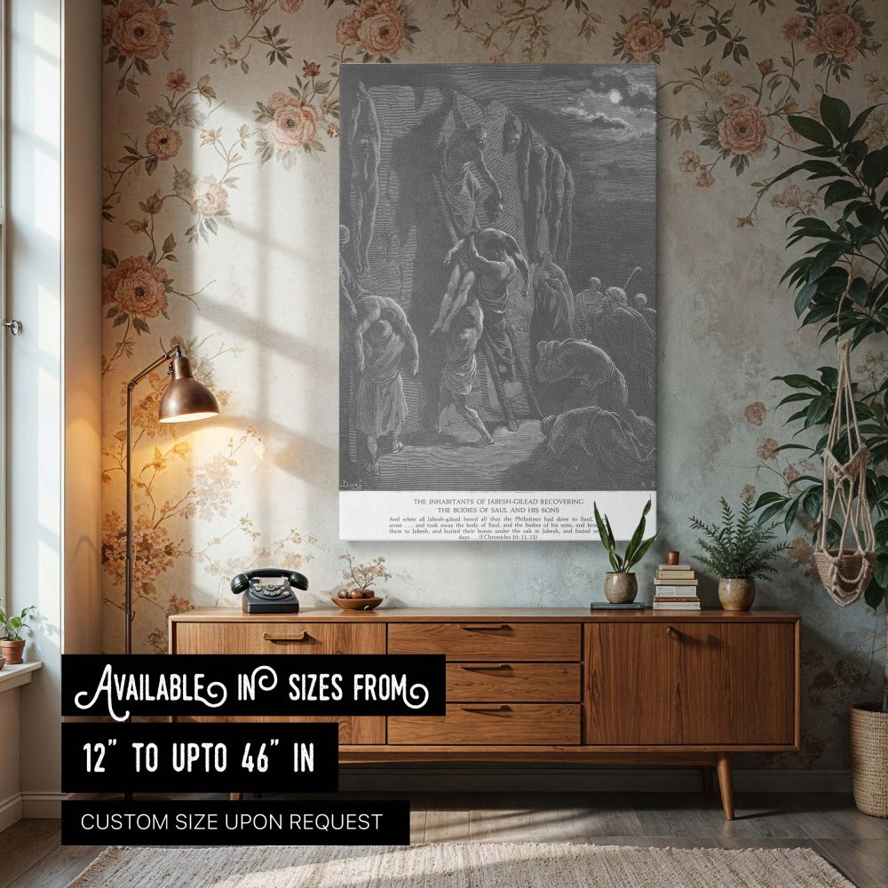 Men of Jabesh Honor Saul - Gustave Dore Recovery and Burial Scene canvas wall art