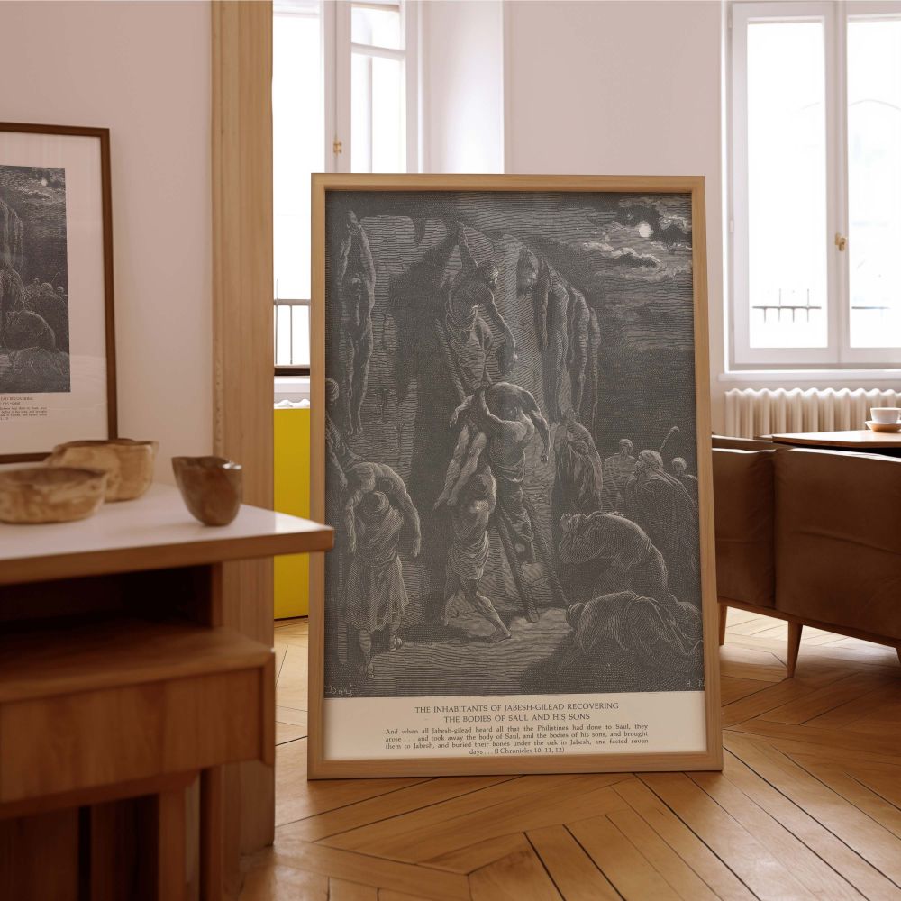 Men of Jabesh Honor Saul - Gustave Dore Recovery and Burial Scene canvas wall art - Image 7
