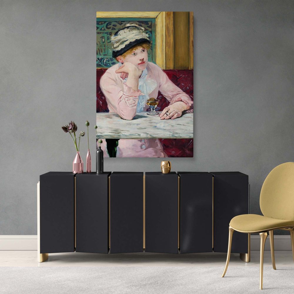 Plum Brandy - French Impressionist Cafe Scene by Edouard Manet canvas wall art - Image 4