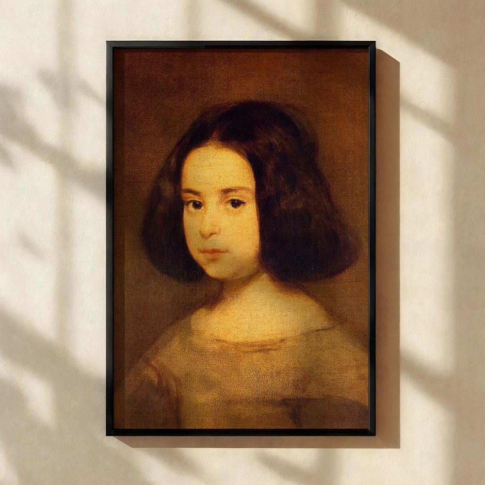 Portrait of a Little Girl - Spanish Baroque Child Portrait by Velazquez canvas wall art - Image 2