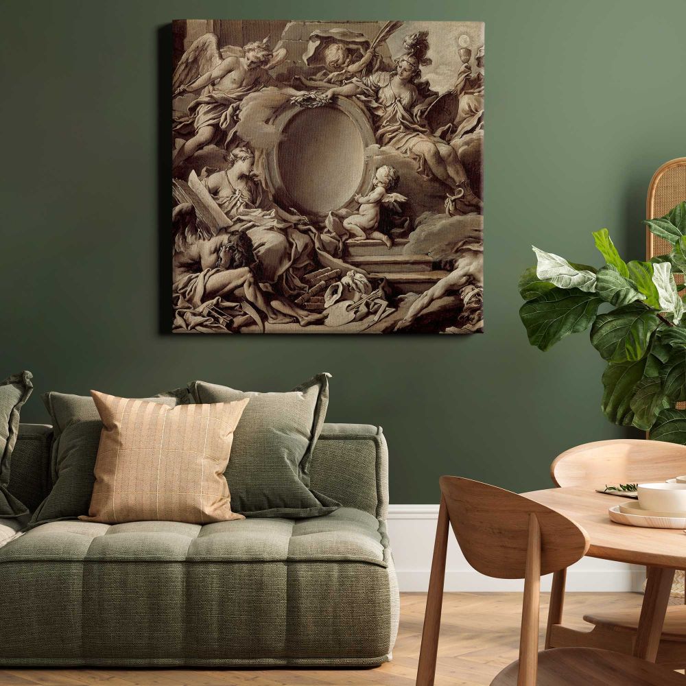 Project for a Cartouche: An Allegory of Minerva, Fame, History and Faith Overcoming Ignorance and Time by François Boucher — room mockup view 15