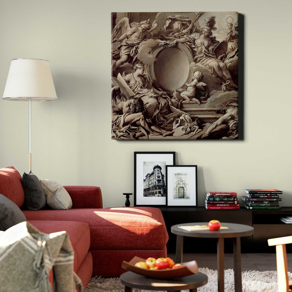 Project for a Cartouche: An Allegory of Minerva, Fame, History and Faith Overcoming Ignorance and Time by François Boucher — room mockup view 22