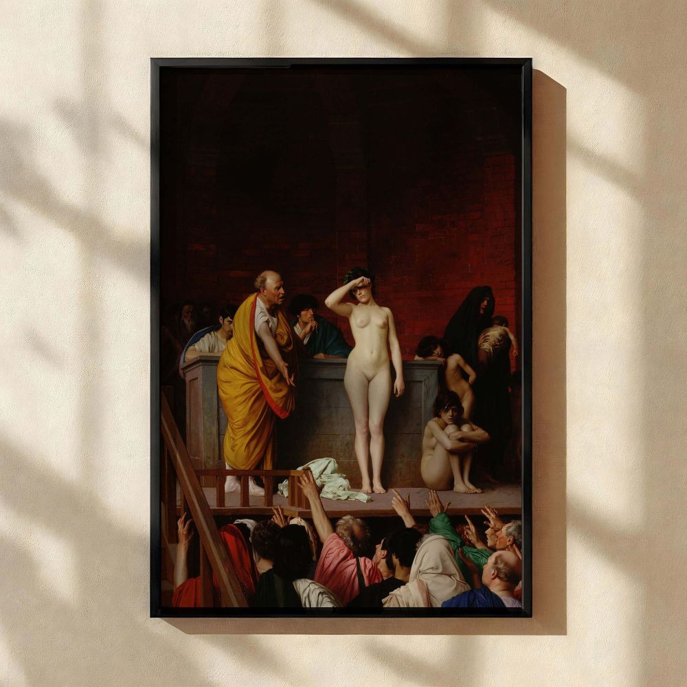 Roman Slave Market - Jean-Leon GerOme Classical Scene with Drama canvas wall art - Image 2