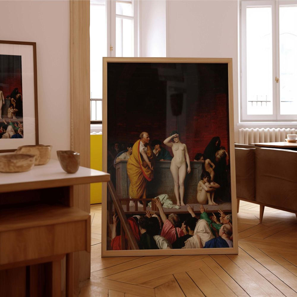 Roman Slave Market - Jean-Leon GerOme Classical Scene with Drama canvas wall art - Image 7