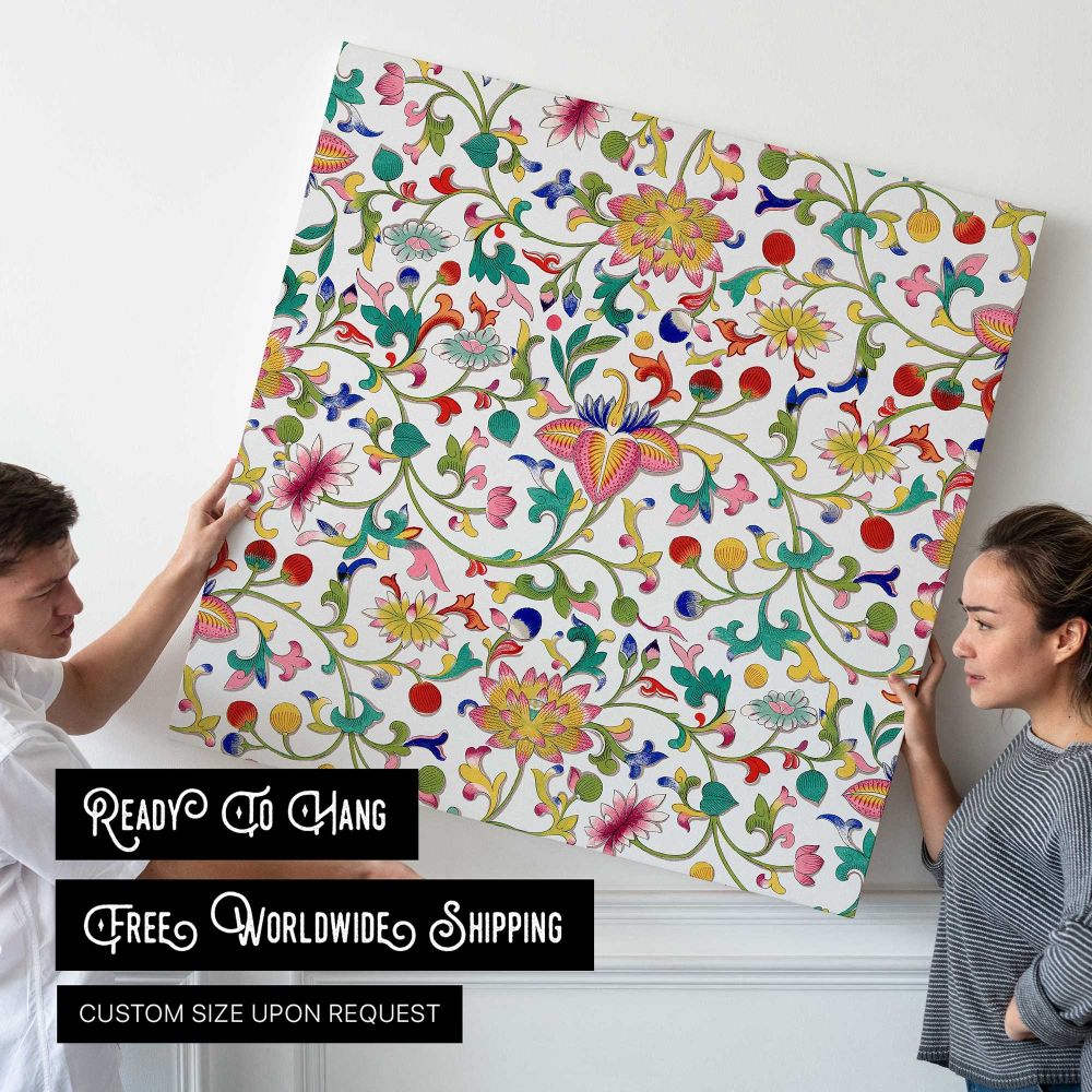 Romantic floral ornamental seamless pattern background — room mockup view 4