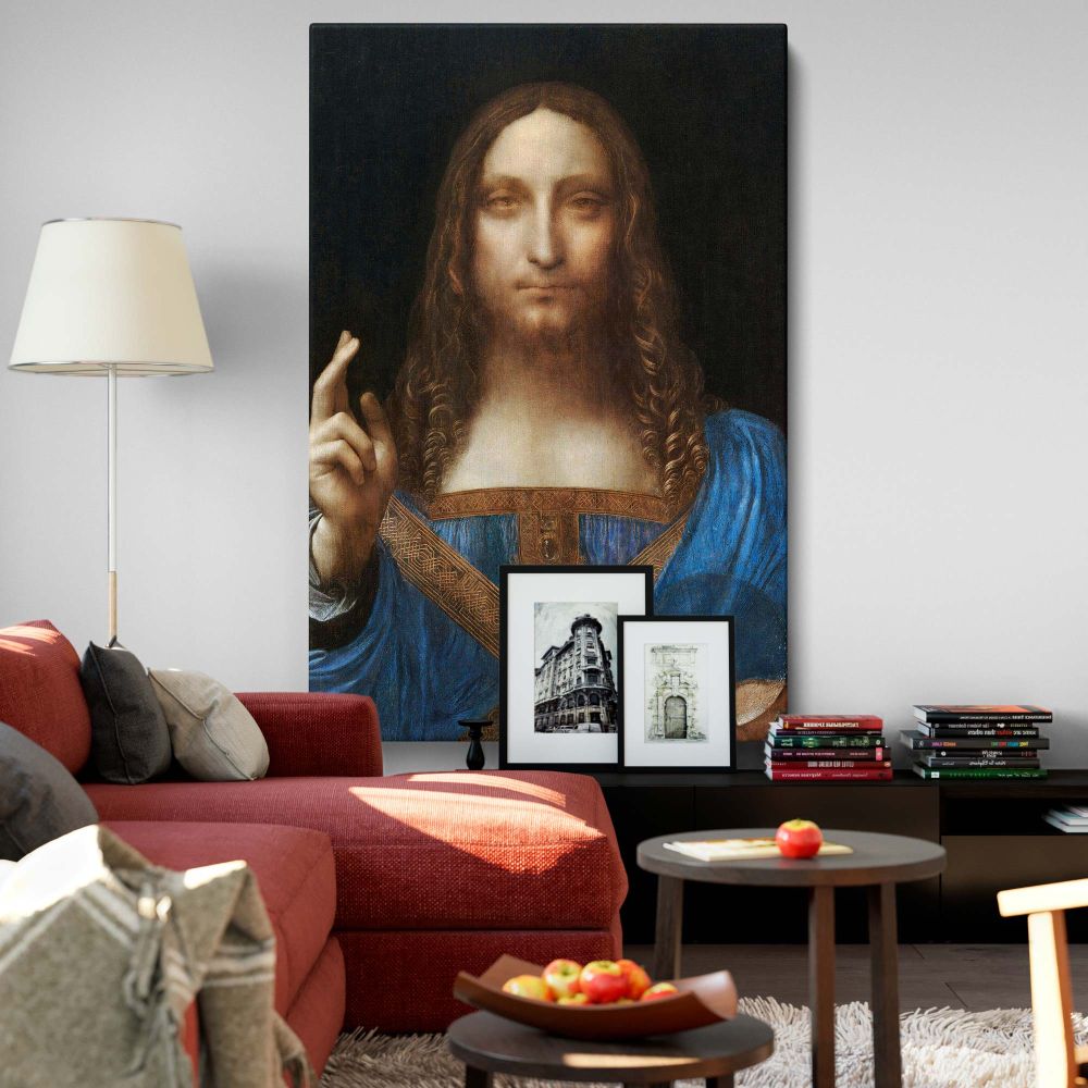 Salvator Mundi - Christ Blessing with Crystal Orb By Leonardo da Vinci canvas wall art