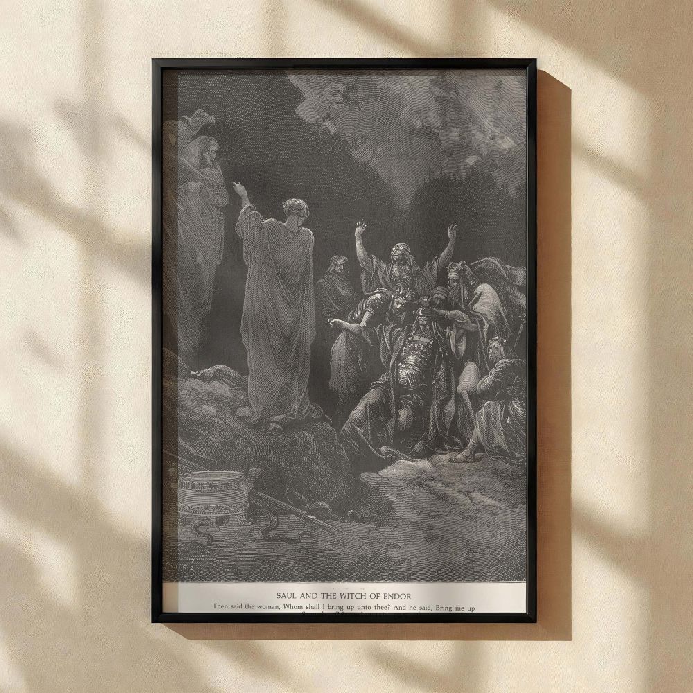 Saul and the Witch of Endor - Gustave Dore Conjuring Samuel's Spirit canvas wall art - Image 2