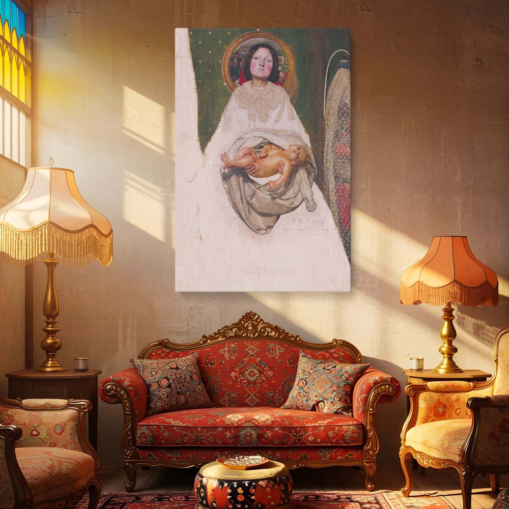 Take Your Son Sir - Victorian Unfinished Painting by Ford Madox Brown Canvas - Image 4