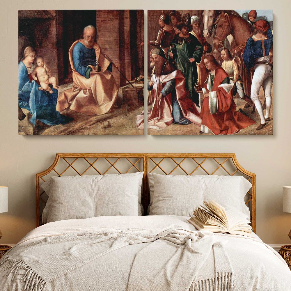 The Adoration of the Kings by Giorgione — single-panel canvas in a bedroom