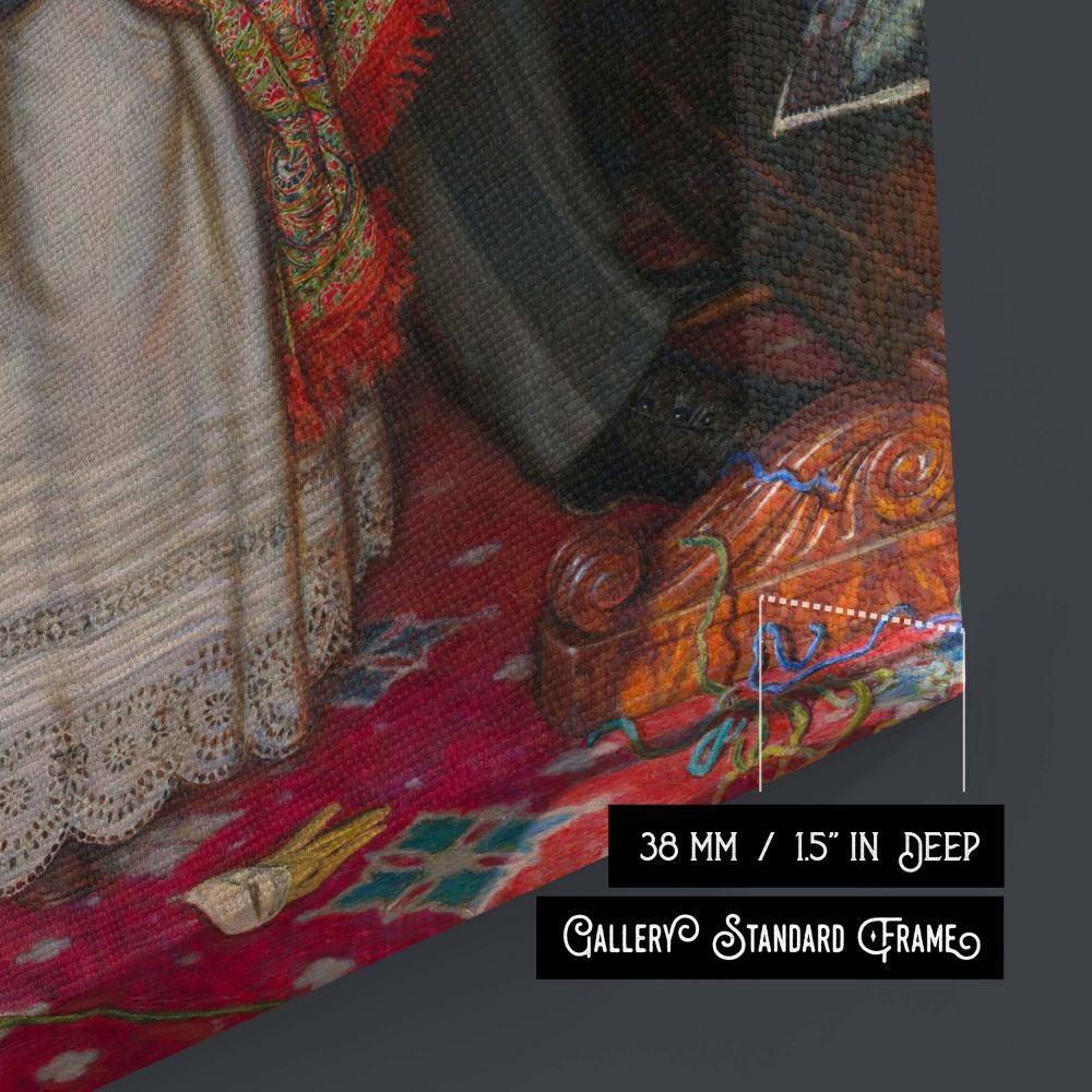 The Awakening Conscience by Holman Hunt - Gilded Victorian Interior with Red Carpet canvas wall art - Image 8