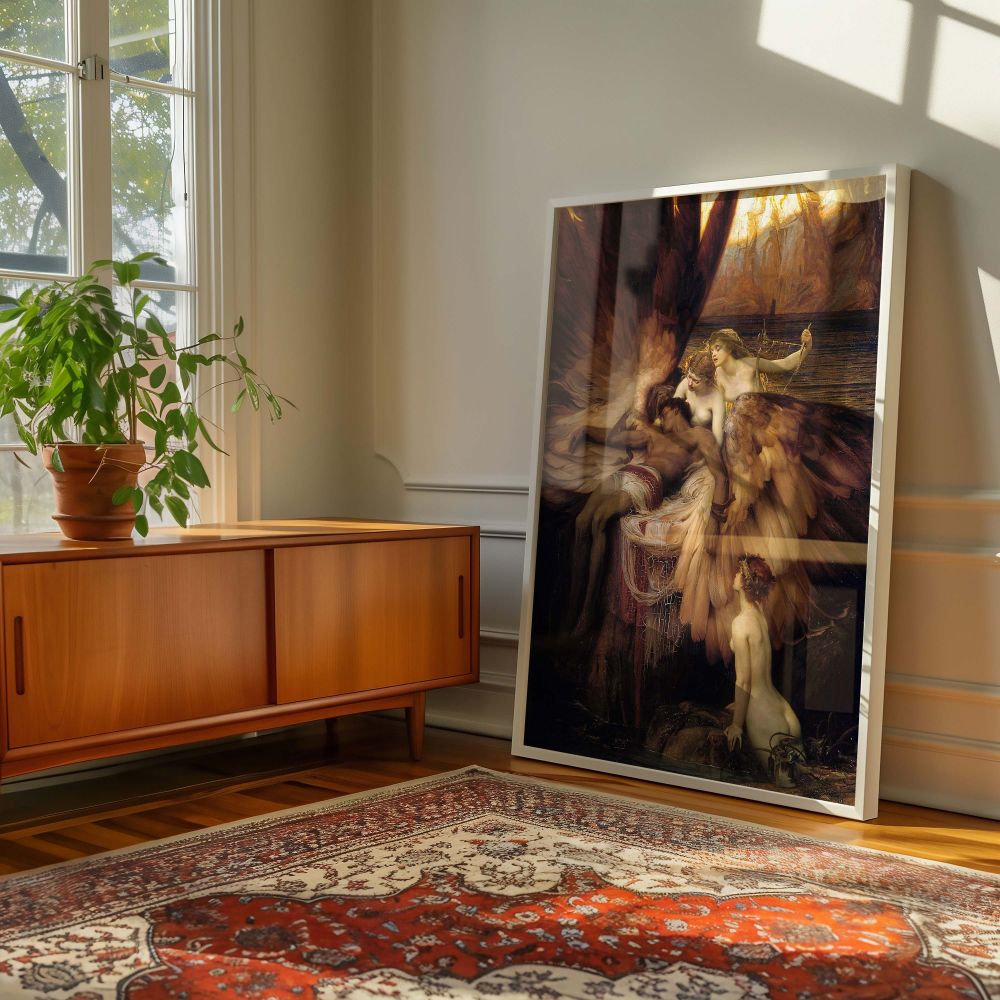 The Lament for Icarus by Herbert Draper - Golden Light and Fallen Angelic Form canvas wall art - Image 6