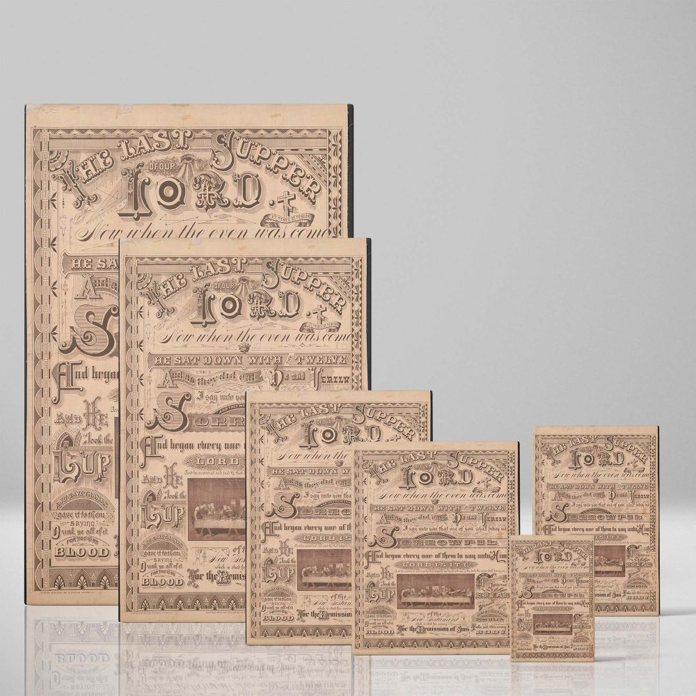 The Last Supper - Disciples and Jesus in Ornate Typography Scene canvas wall art - Image 4