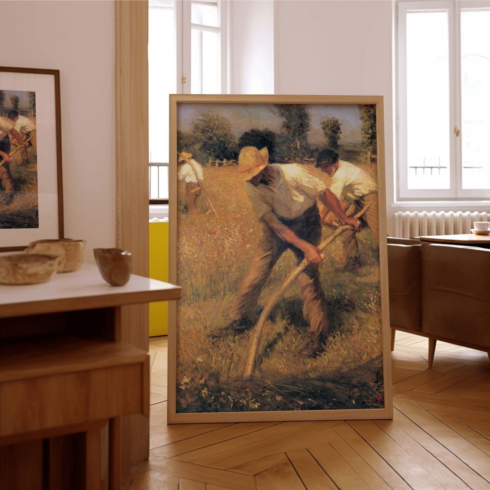 The Mowers by George Clausen - Sunlit Meadow with Working Farmers canvas wall art - Image 7