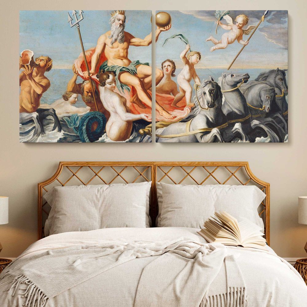 The Return of Neptune by John Singleton Copley — single-panel canvas in a bedroom