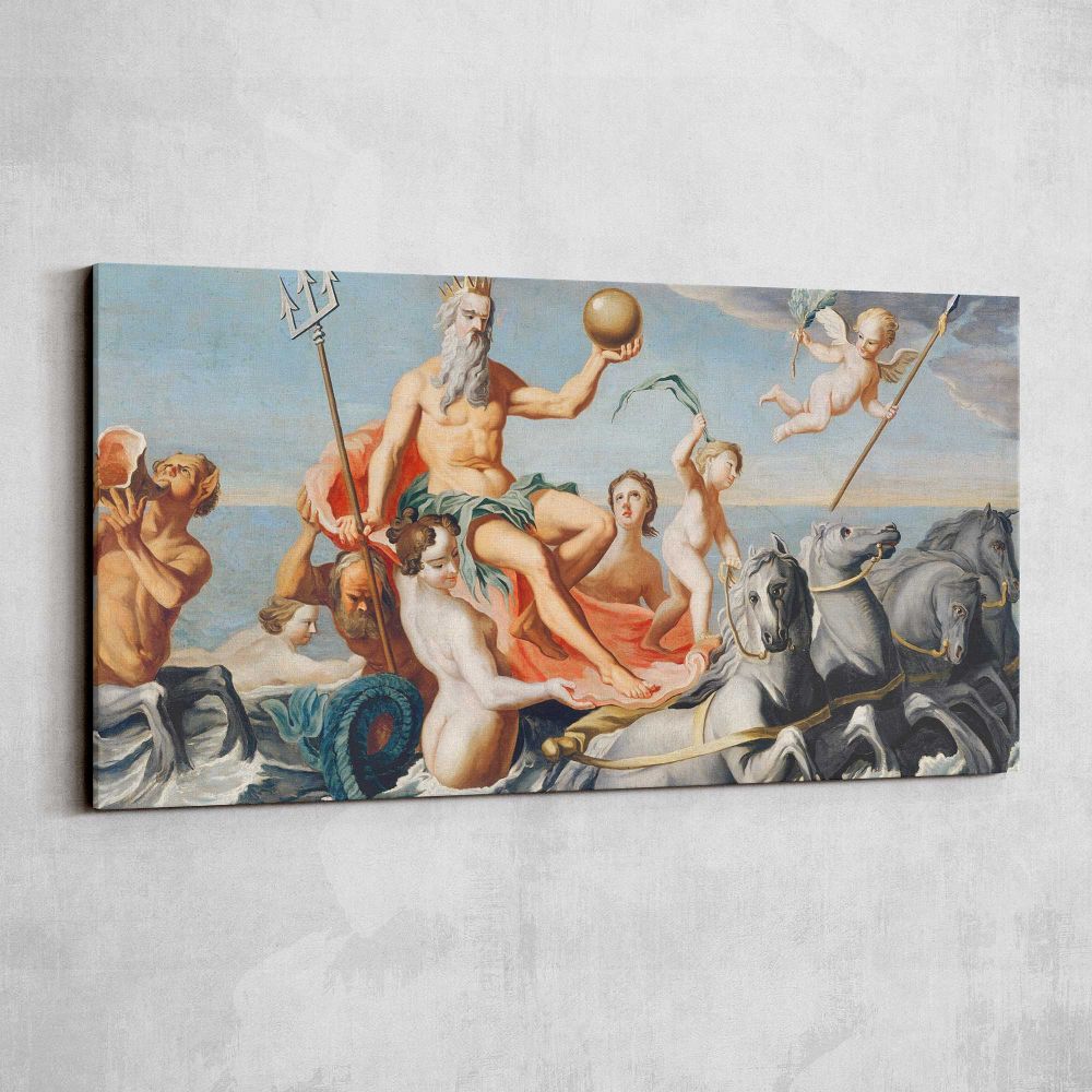 The Return of Neptune by John Singleton Copley — single-panel canvas shown on a pale studio wall