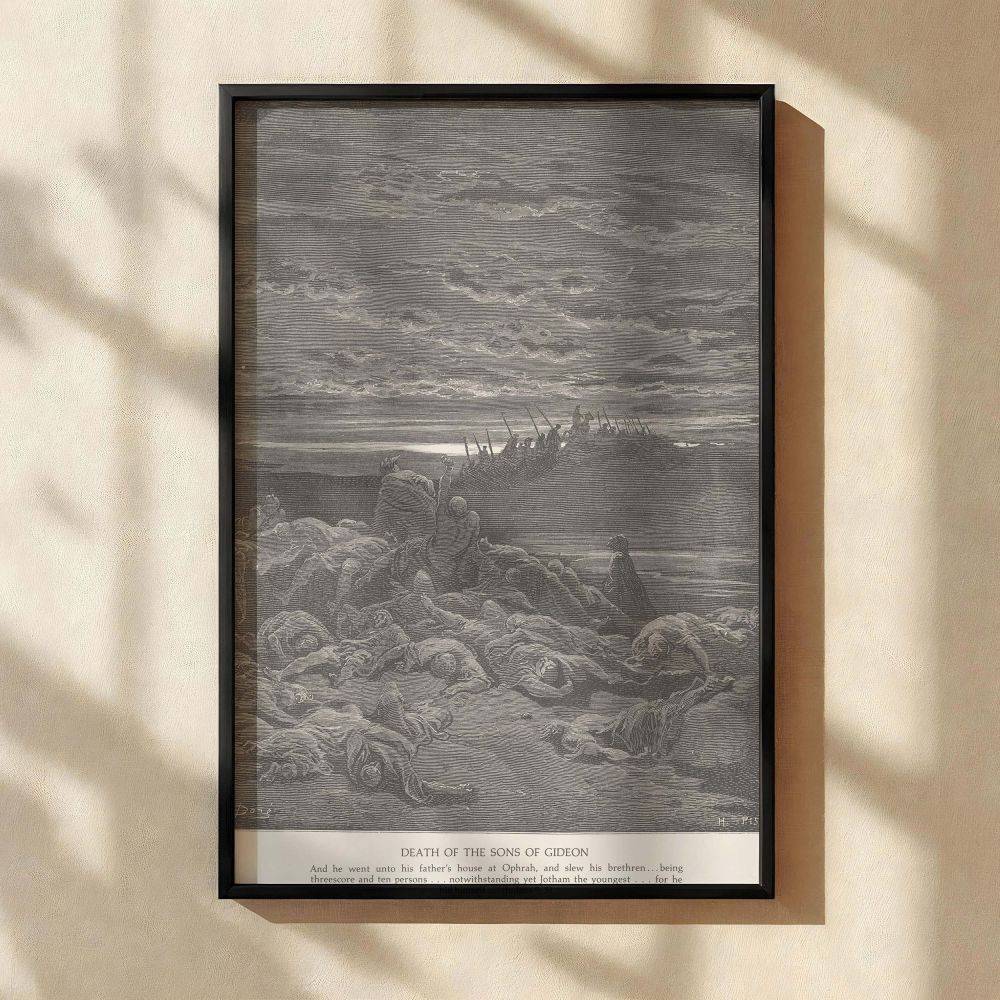 Tragedy of the Sons - Gustave Dore Fallen Warriors in Distance canvas wall art - Image 2