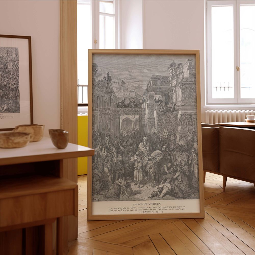 Triumph of Mordecai - Gustave Dore Persian Street Celebration canvas wall art - Image 7