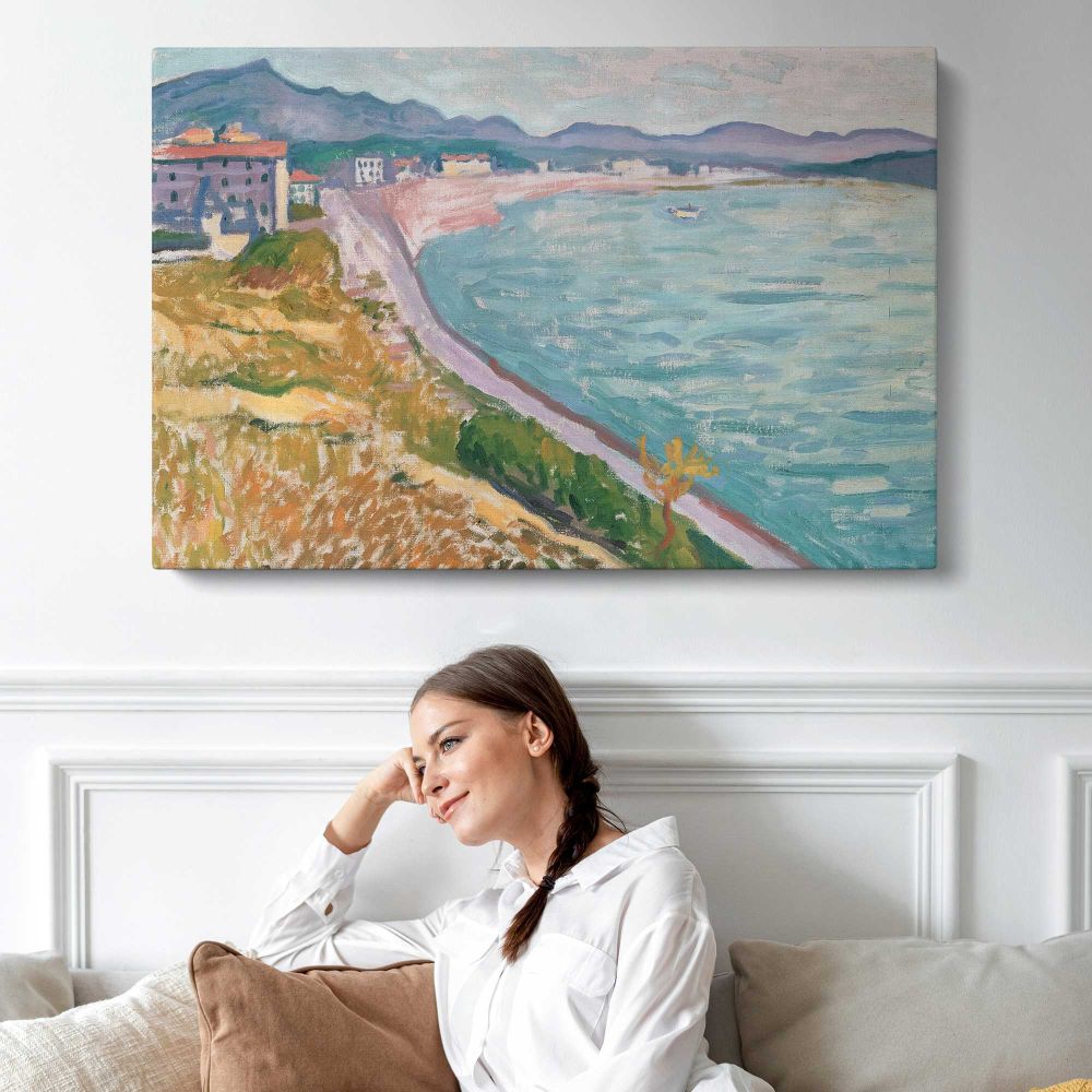 View of Saint-jean-de-luz by Albert Marquet - single-panel canvas displayed above a sofa