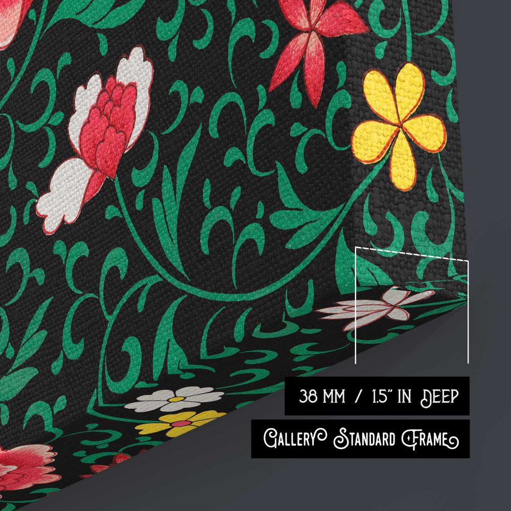 Vintage seamless pattern flower background, colorful oriental flower graphic — room mockup view 5