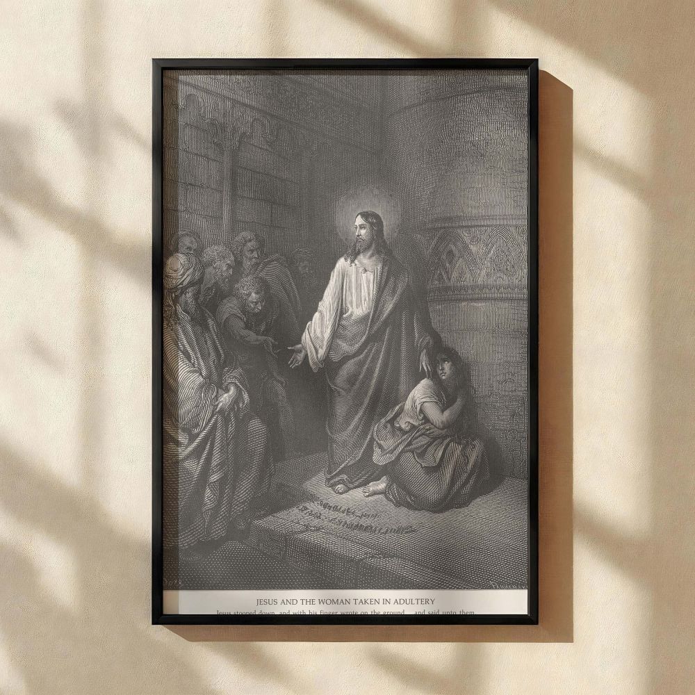 Woman Taken in Adultery - Forgiveness by Gustave Dore canvas wall art - Image 2